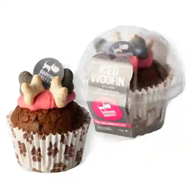 Barking Bakery Carob Woofin with Pink Frosting image 0