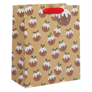 Glick Jolly Puds Kraft Gift Bag - Large image