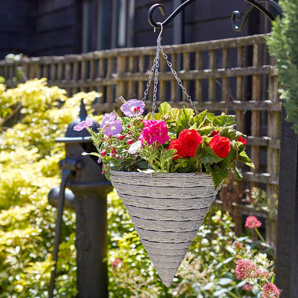 Smart Garden Monza Faux Rattan Cone Hanging Basket (35cm) image 0