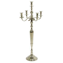 Silver Polished Aluminium Candelabra - 5 Candles image 0