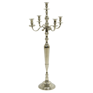 Silver Polished Aluminium Candelabra - 5 Candles image 0