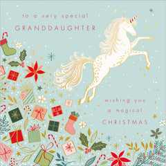 Woodmansterne Unicorn Granddaughter Christmas Card image 0
