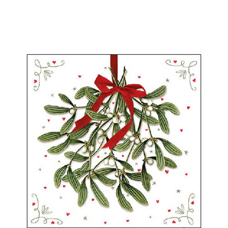 Ambiente Paper Cocktail Napkins - Mistletoe (Pack of 20) image 0