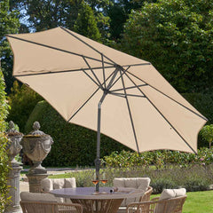 Platinum Riva 3m Round Crank & Tilt Parasol – Champagne (Ivory) image 0
