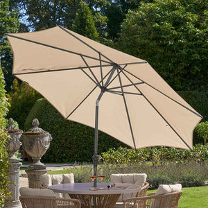 Platinum Riva 3m Round Crank & Tilt Parasol – Champagne (Ivory) image 0