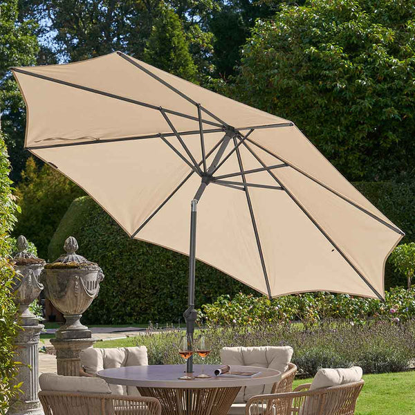 Platinum Riva 3m Round Crank & Tilt Parasol – Champagne (Ivory) image 0