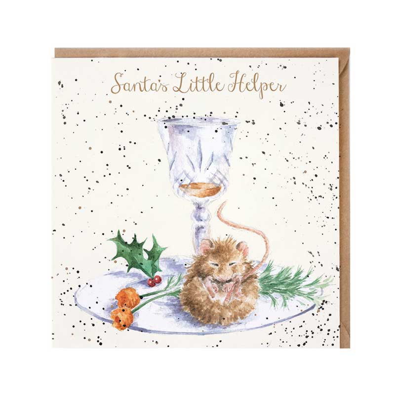 Wrendale Designs Santa's Little Helper Christmas Card image 0