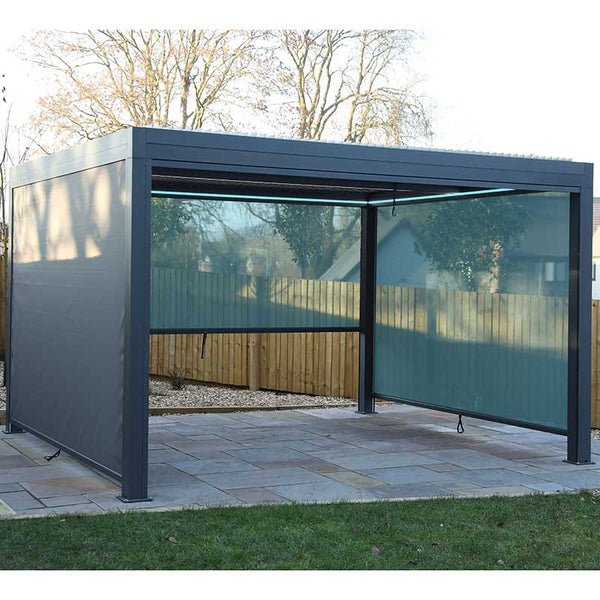 Supremo Belfort Grey Rectangular Pergola with Curtains & LEDs (4m x 3m) image 5