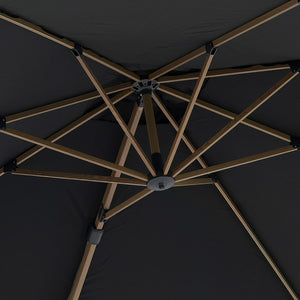 Bramblecrest Chichester 3m x 3m Square Cantilever Wood Effect Parasol in Grey with Granite Base &amp; Cover image 2