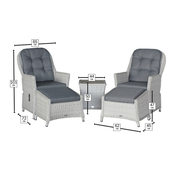 Bramblecrest Wentworth 2 Seat Recliner Set in Pewter Rattan image 6