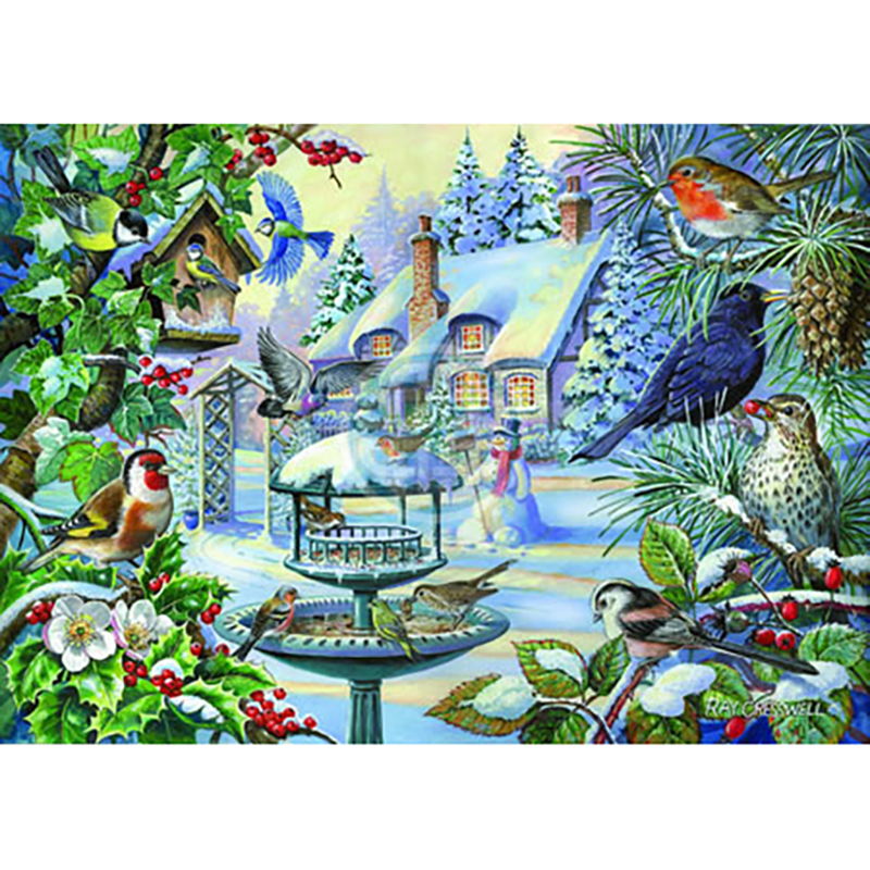 House Of Puzzles Winter Birds Big 500 Piece Jigsaw Puzzle image 0