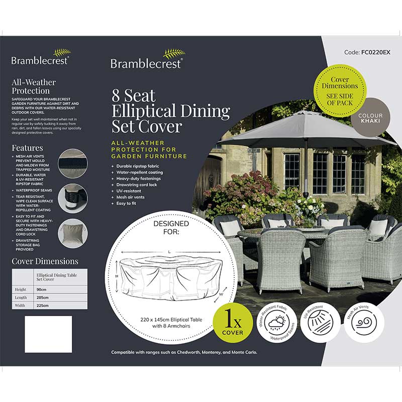 Bramblecrest Cover for Rattan Elliptical 8 Seat Dining Set image 0