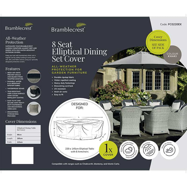 Bramblecrest Cover for Rattan Elliptical 8 Seat Dining Set image 1