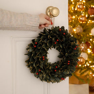 Festive Green Leaf & Red Berry Wreath image 3