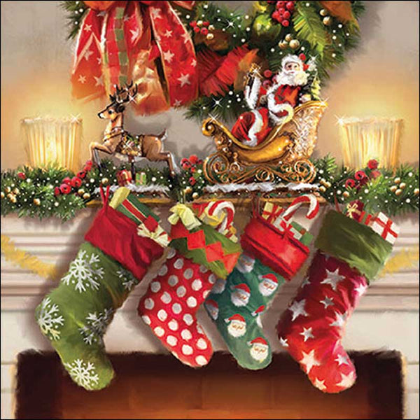 Ambiente Paper Napkins - Hanging Stockings (Pack of 20) image 0