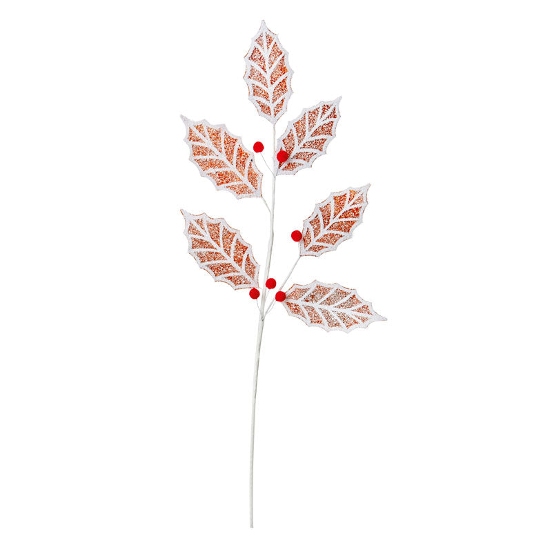Premier Frosted Holly Leaf Spray (67cm) image 0