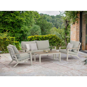 Bramblecrest Zurich Garden Lounge Set in Mocha with Rectangular Tree-Free Teak Coffee Table image 0