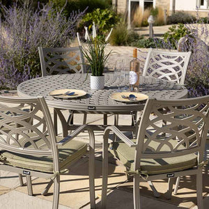 Hartman Buxton 6 Seat Round Dining Set, with 2.5m Parasol &amp; Base image 4