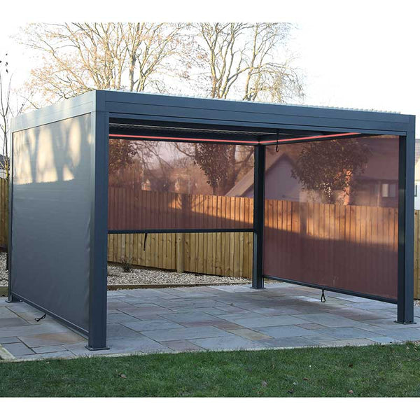 Supremo Belfort Grey Rectangular Pergola with Curtains & LEDs (4m x 3m) image 7