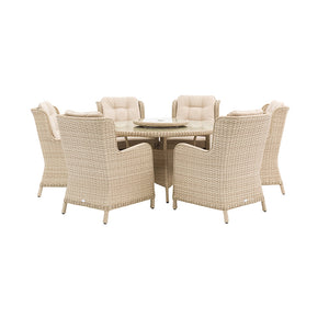 Bramblecrest Somerford Rattan 6 Seat Round Dining Set with Lazy Susan, Parasol &amp; Base image 5