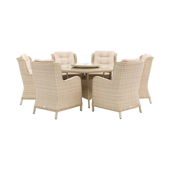 Bramblecrest Somerford Rattan 6 Seat Round Dining Set with Lazy Susan, Parasol &amp; Base image 5