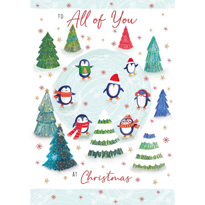 Nigel Quiney All Skating Penguins Christmas Card image 0