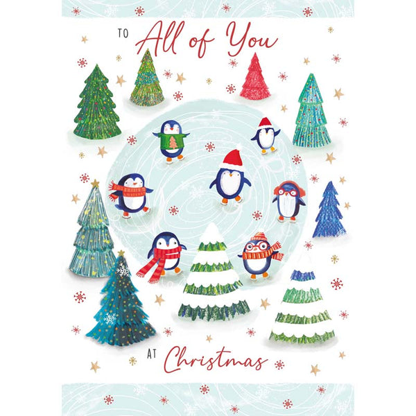 Nigel Quiney All Skating Penguins Christmas Card image 0