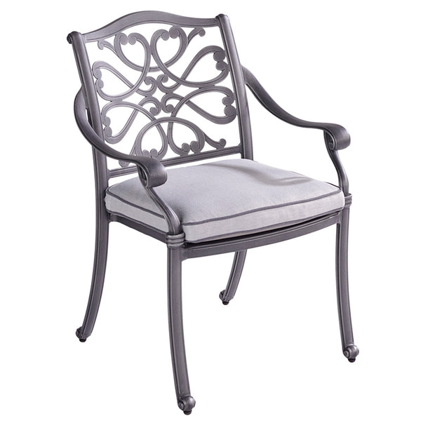 Hartman Capri 4 Seat Round Garden Dining Set in Antique Grey with Parasol &amp; Base image 7
