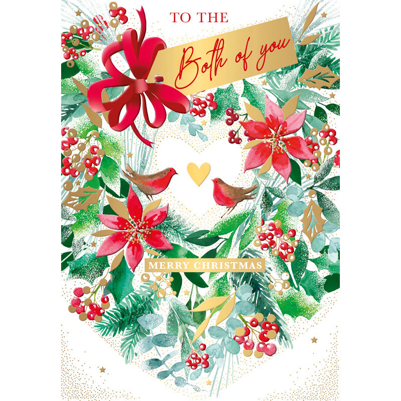 Words N Wishes Heart Shaped Wreath Christmas Card image 0