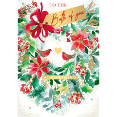 Words N Wishes Heart Shaped Wreath Christmas Card image 0