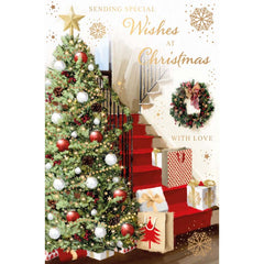 Words N Wishes Staircase Scene Christmas Card image 0