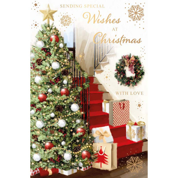 Words N Wishes Staircase Scene Christmas Card image 0