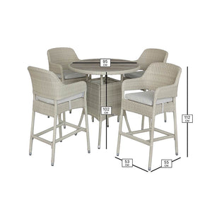Bramblecrest Tetbury Round 4 Seat Garden Bar Set in Nutmeg Rattan image 12