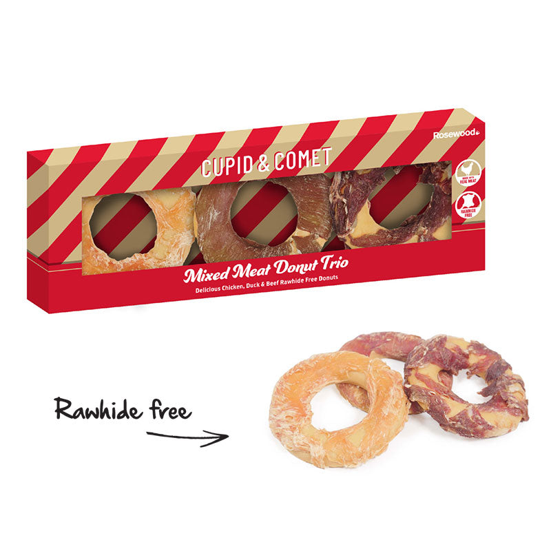 Cupid & Comet Mixed Meat Donut Trio for Dogs image 0