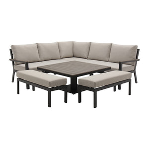 Bramblecrest Zurich Corner Sofa Set with Square Height-Adjustable Table image 6