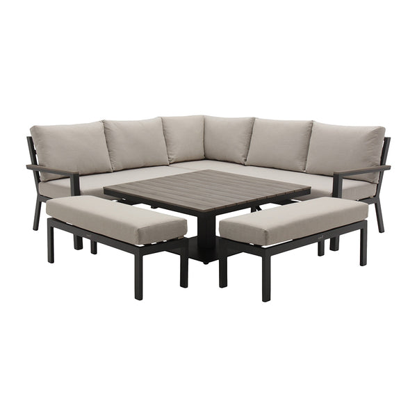 Bramblecrest Zurich Corner Sofa Set with Square Height-Adjustable Table image 6