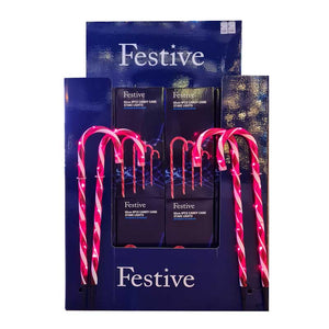 Festive Lit Red & White Candy Cane Stakes (Pack of 4) image 1