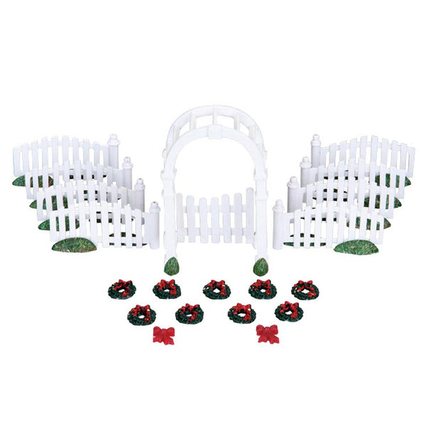 Lemax Arbor &amp; Picket Fences with Decorations (Set of 20) image 0