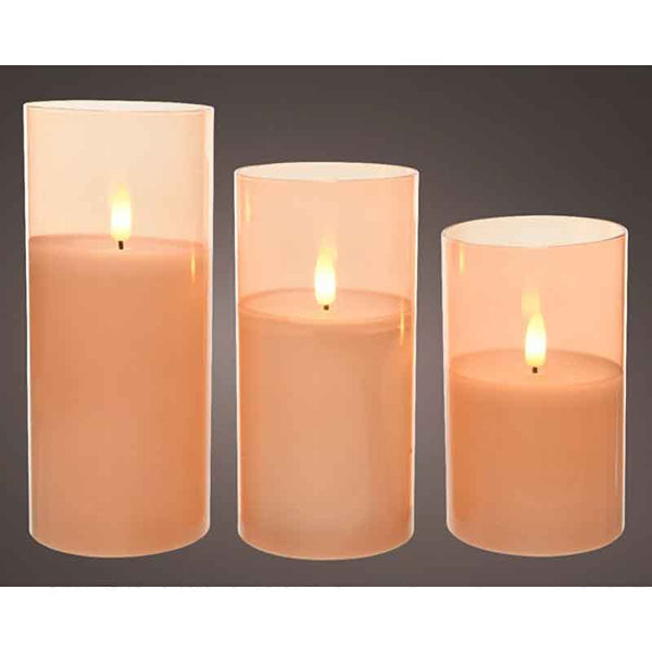 Lumineo Amber LED Wax Candles (Set of 3) - 7.5cm image