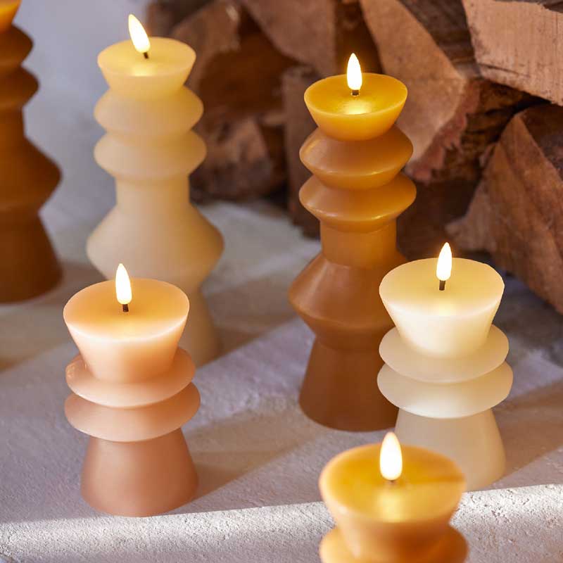 Lumineo Cream Wax LED Candleholder Shaped Candle image 0
