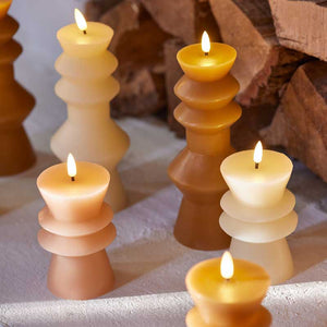 Lumineo Cream Wax LED Candleholder Shaped Candle image 1