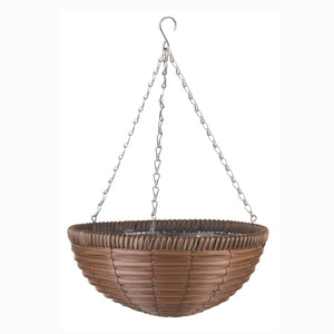 Smart Garden Chestnut Faux Rattan Hanging Basket (14-inch) image 1