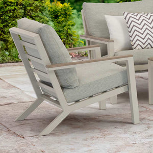 Bramblecrest Zurich Garden Lounge Set in Mocha with Rectangular Tree-Free Teak Coffee Table image 3