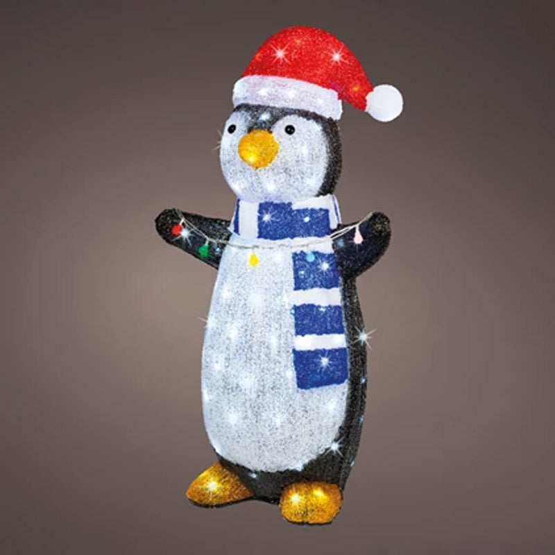 Lumineo LED Flashing Colourful Acrylic Penguin (85cm) image 0