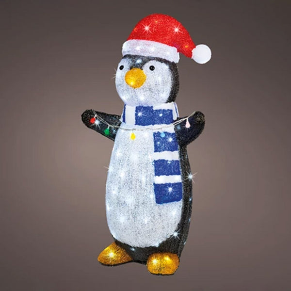 Lumineo LED Flashing Colourful Acrylic Penguin (85cm) image 1