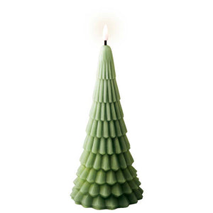 Lumineo Green Wax LED Tree Candle image 0
