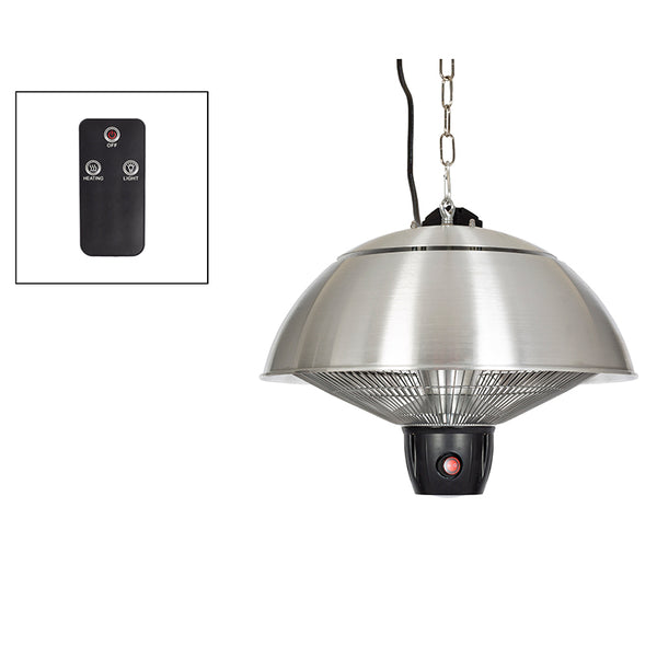 La Hacienda Silver Hanging Mushroom Heater with LED and Remote Control image 4