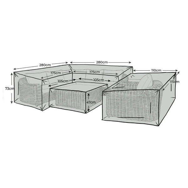 Orchard Life All-Weather Furniture Covers for Morello Modular Corner Outdoor Sofa Set image 0