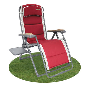 Quest Elite Bordeaux Pro Relax XL Outdoor Chair in Red with Side Table &amp; Headrest image 0