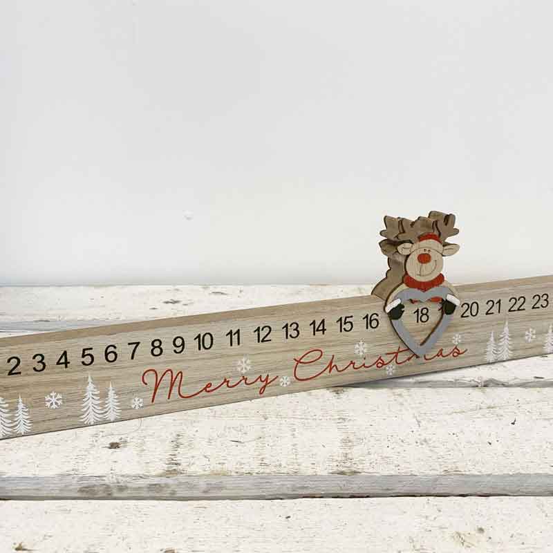 Wooden Advent Calendar with Reindeer Marker image 0